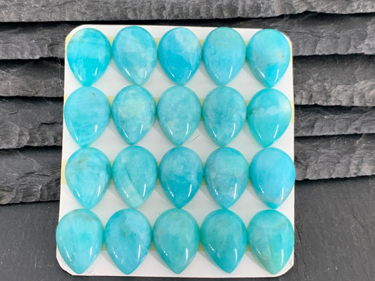 Amazonite pear 12x16mm cabochon - Calibrated cabochons