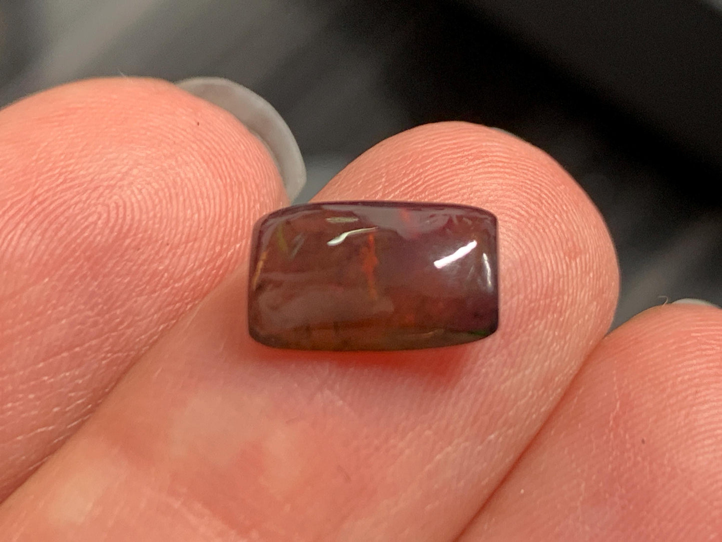 Natural Ethiopian Black Opal 6x10x3mm cabochon