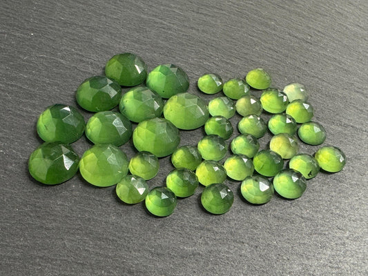 Faceted Serpentine round 6, 10mm cabochon