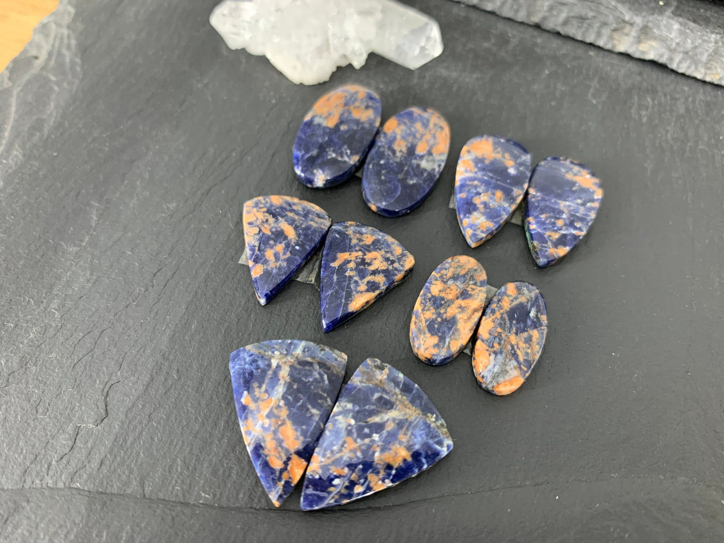 Sodalite Pairs 18-24mm long Cabochon *