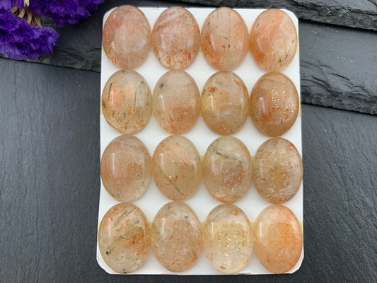 Sunstone oval 15x20mm cabochon - Calibrated cabochons