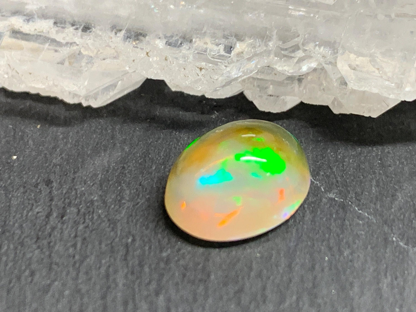 Natural Black Ethiopian Opal oval 8x10x6mm cabochon