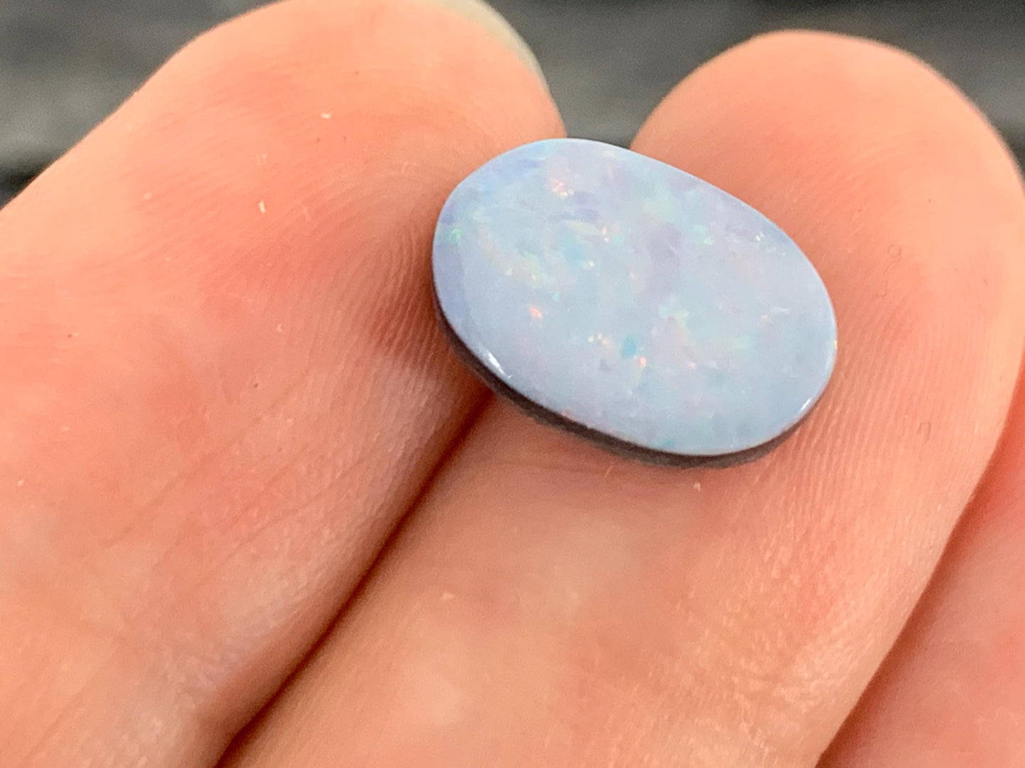 Australian Opal doublet 8x12x3mm cabochon