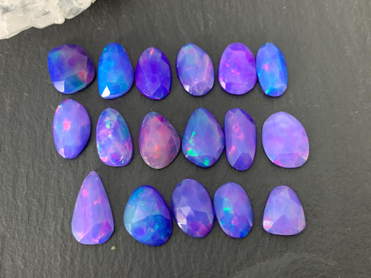 Faceted Purple Ethiopian Opal 9-13mm cabochon