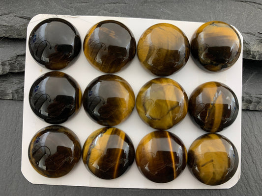 Tiger eye round 18mm cabochon - Calibrated cabochons