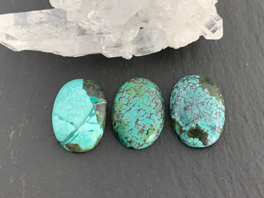 Tibetan Turquoise oval 10x14mm cabochon- Select your cabochon