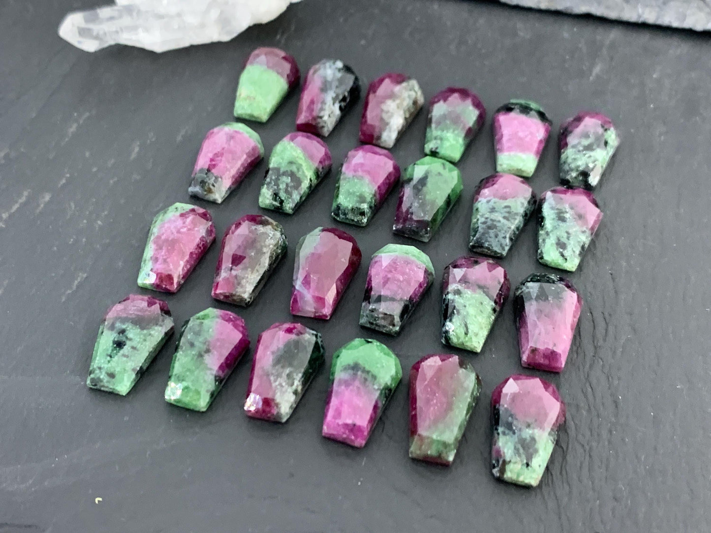 Faceted Ruby Zoisite Coffin 10x16mm Cabochon | select your cabochon