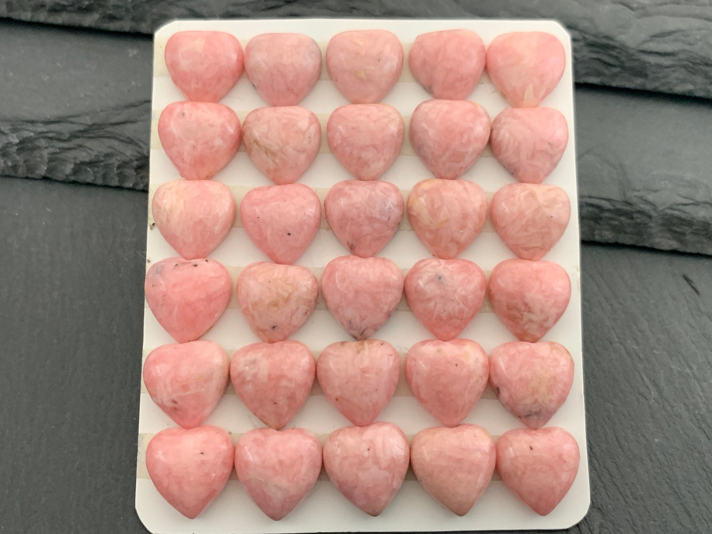 Rhodochrosite heart 12x12mm cabochon - Calibrated acbochons