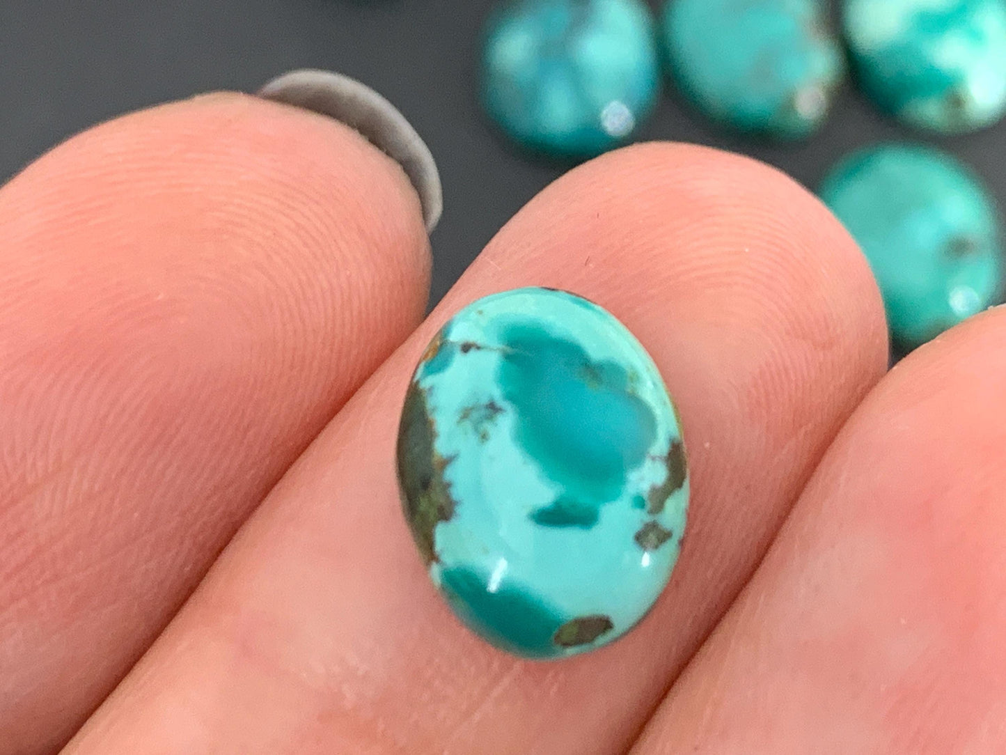 Tibetan Turquoise oval 9x11mm cabochon - Select your cabochon