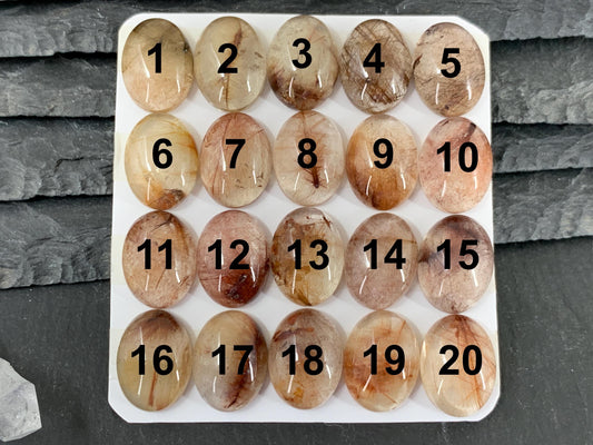 Rutilated Quartz oval 12x16mm cabochon - Calibrated cabochon