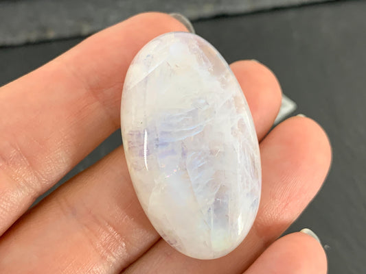 Rainbow Moonstone 39x23x10mm cabochon