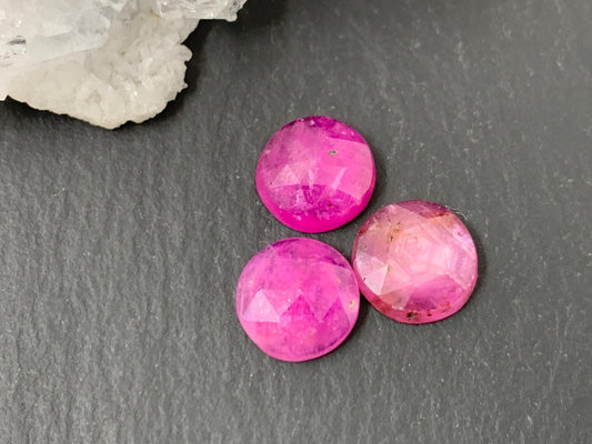 Faceted Silky Star pink Sapphire round 6mm to 11mm cabochon