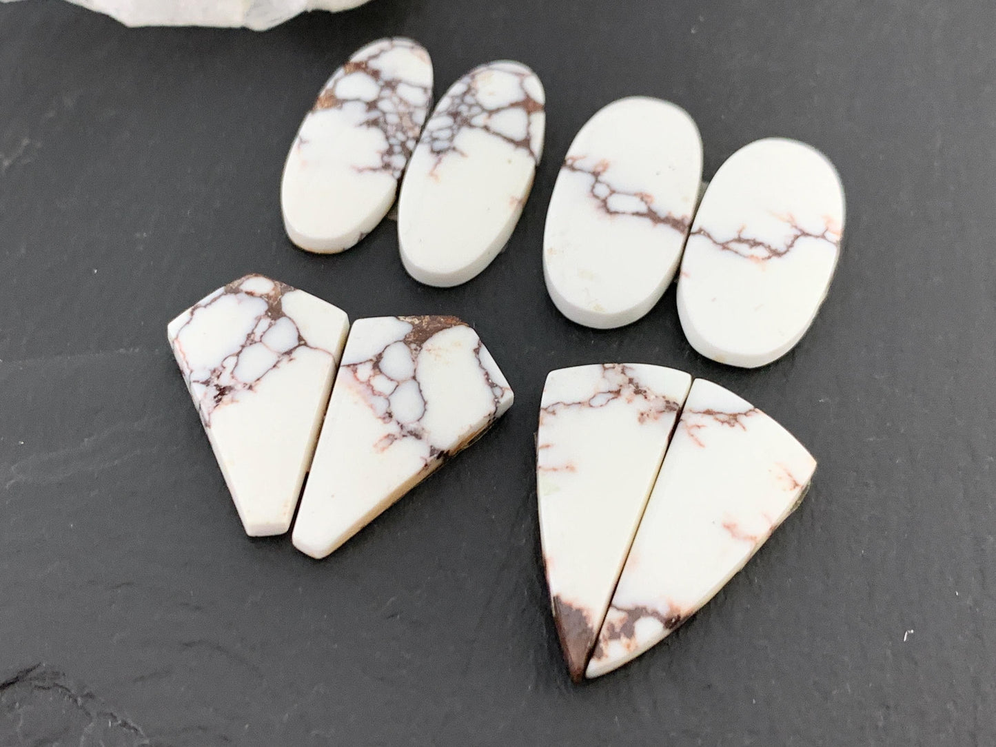 Wild Horse Jasper 24-28mm long cabochon pair