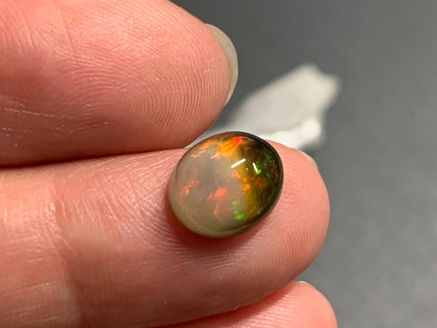 Natural Black Ethiopian Opal oval 8x10x6mm cabochon