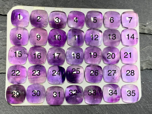 Amethyst square cushion 10x10mm cabochon - Calibrated cabochons