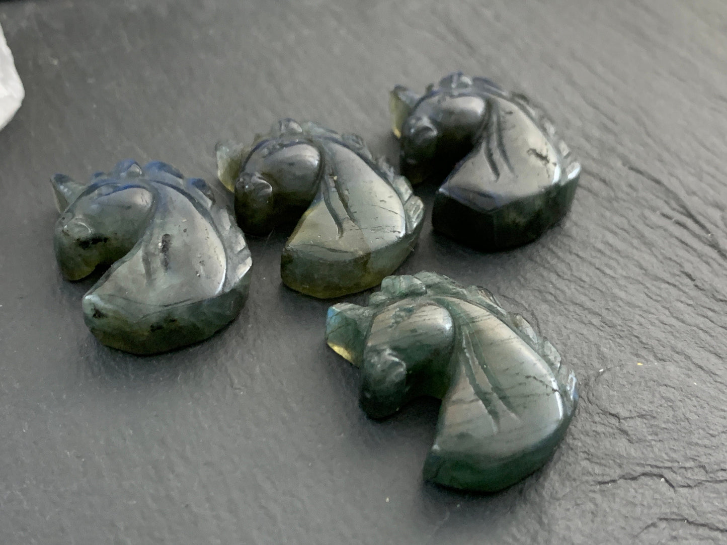 Labradorite unicorn 18x25mm cabochon carving