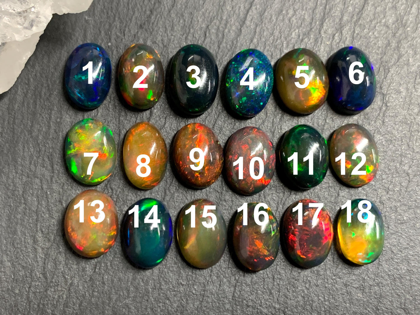 Natural Ethiopian Black Opal 11-12mm long cabochon/ Select your cabochon