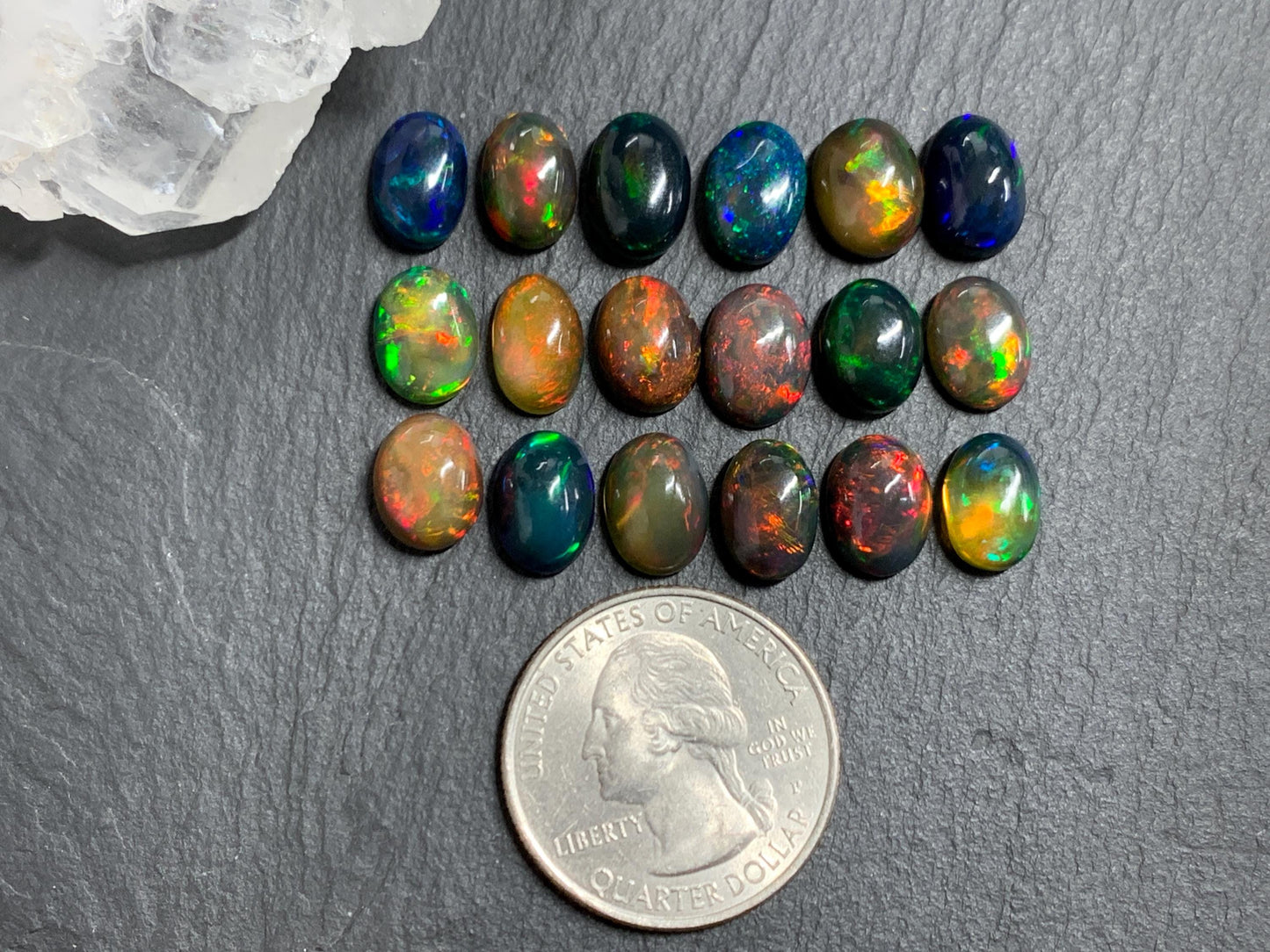 Natural Ethiopian Black Opal 11-12mm long cabochon/ Select your cabochon