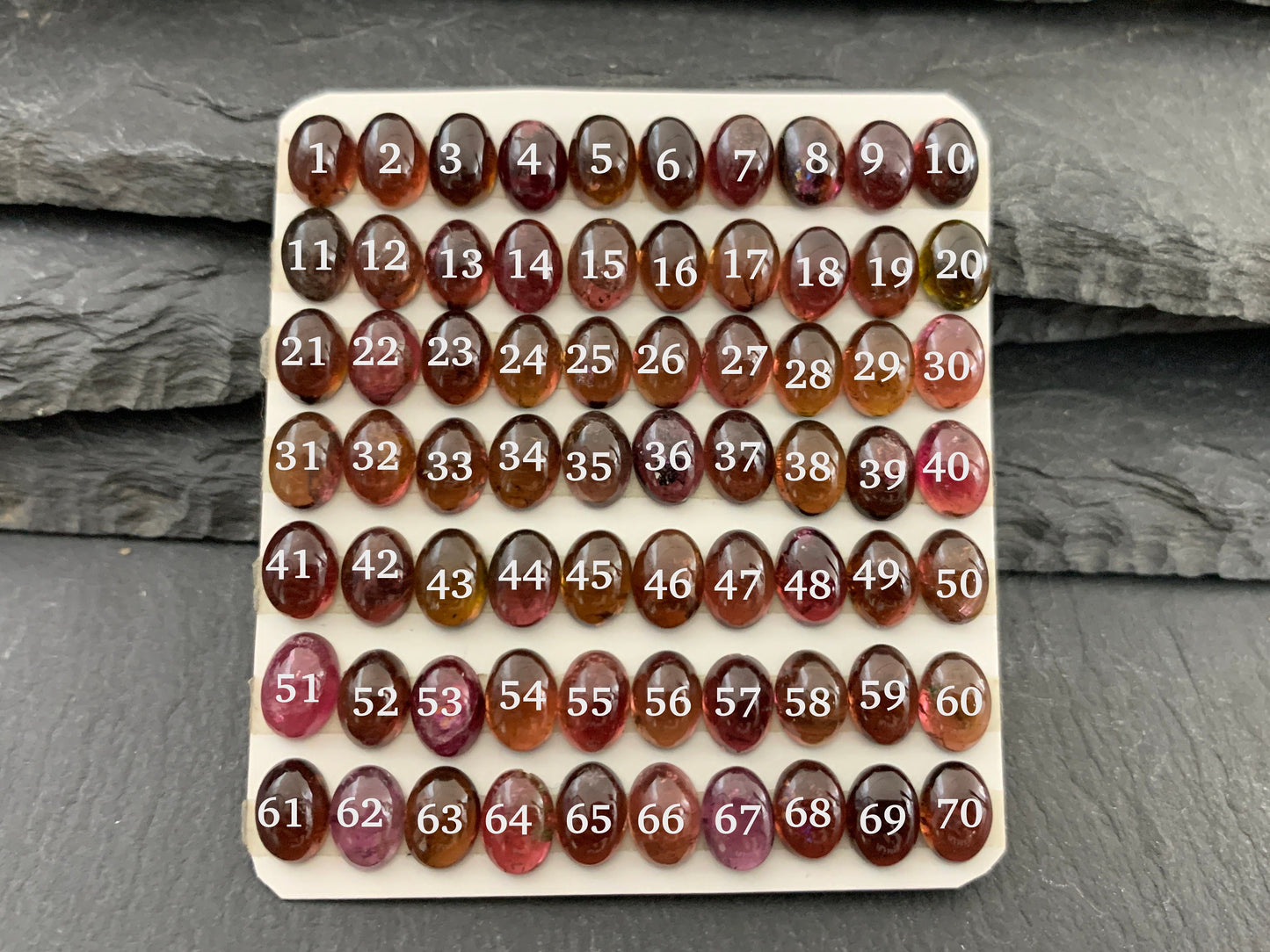 Tourmaline oval 5x7mm cabochon - Calibrated cabochons