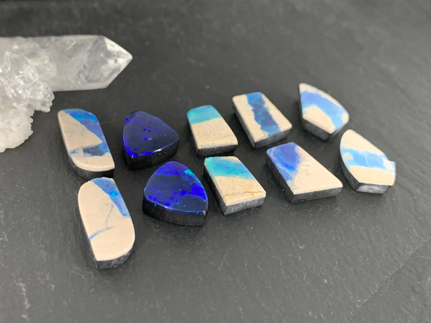 Australian Opal Doublet 10-15mm long cabochon- Single piece or matching pair