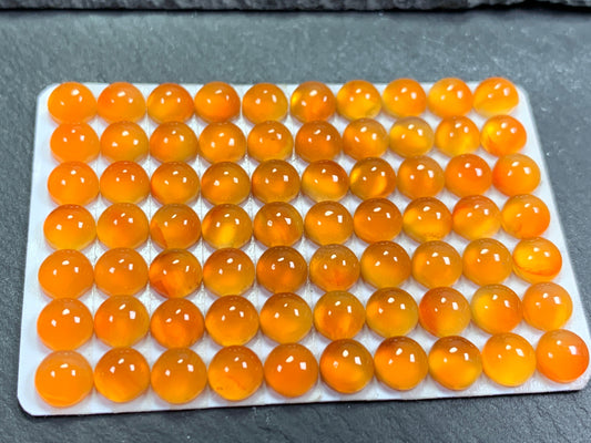 Carnelian round 6mm Cabochon - Calibrated cabochons
