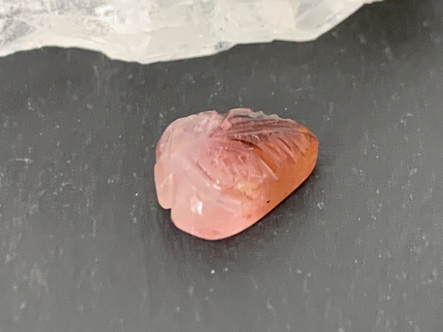 Carved Tourmaline 9x11x4mm cabochon