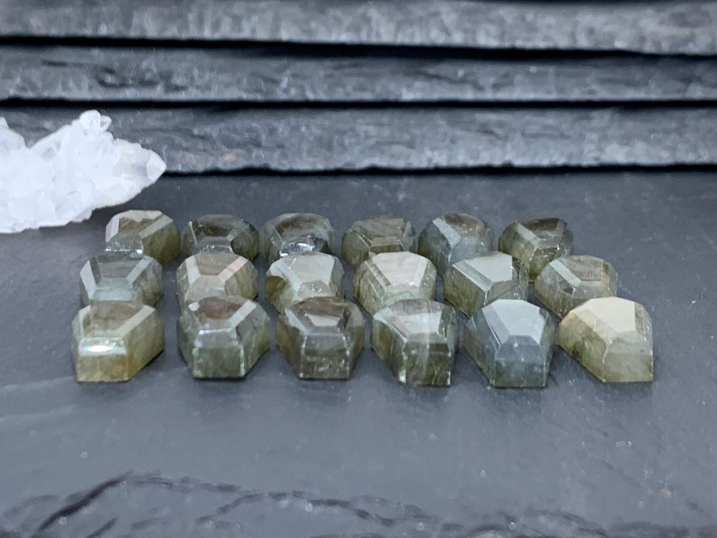 Labradorite Coffin 10x16mm Cabochon. Second quality cabochons