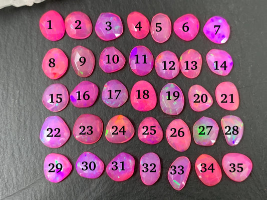 Faceted Pink Ethiopian Opal 7.5-9mm cabochon