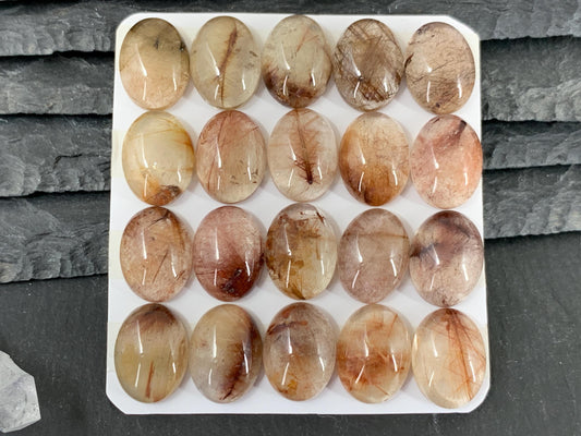 Rutilated Quartz oval 12x16mm cabochon - Calibrated cabochon
