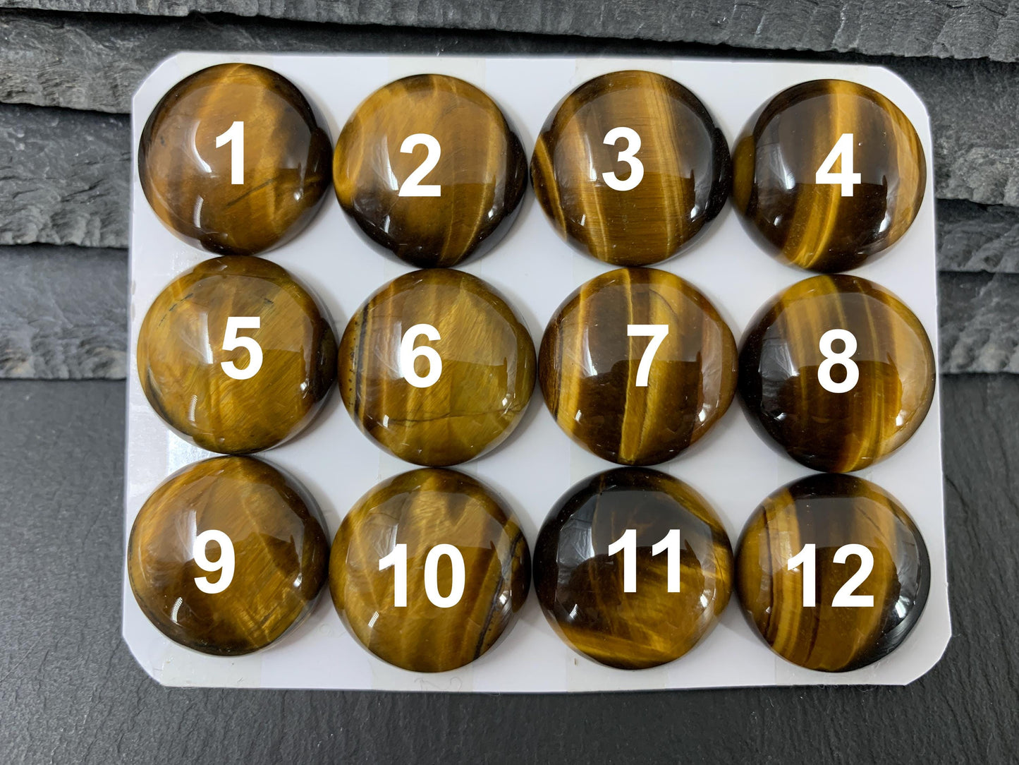 Tiger Eye round 20mm cabochon - Calibrated cabochons