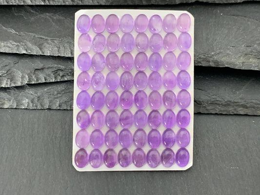 Amethyst oval 6x8mm cabochon - Calibrated cabochons
