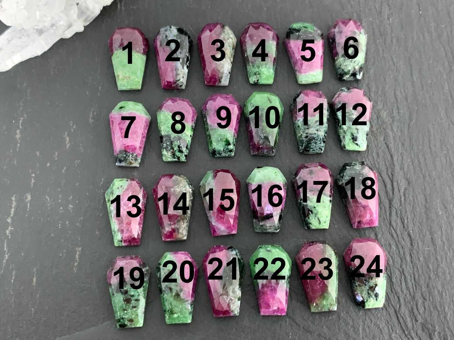 Faceted Ruby Zoisite Coffin 10x16mm Cabochon | select your cabochon