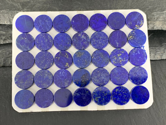 Flat Lapis Lazuli round 10mm cabochon - calibrated cabochons