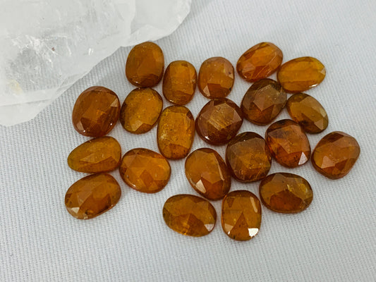 Faceted orange Kyanite oval 7x12mm cabochons