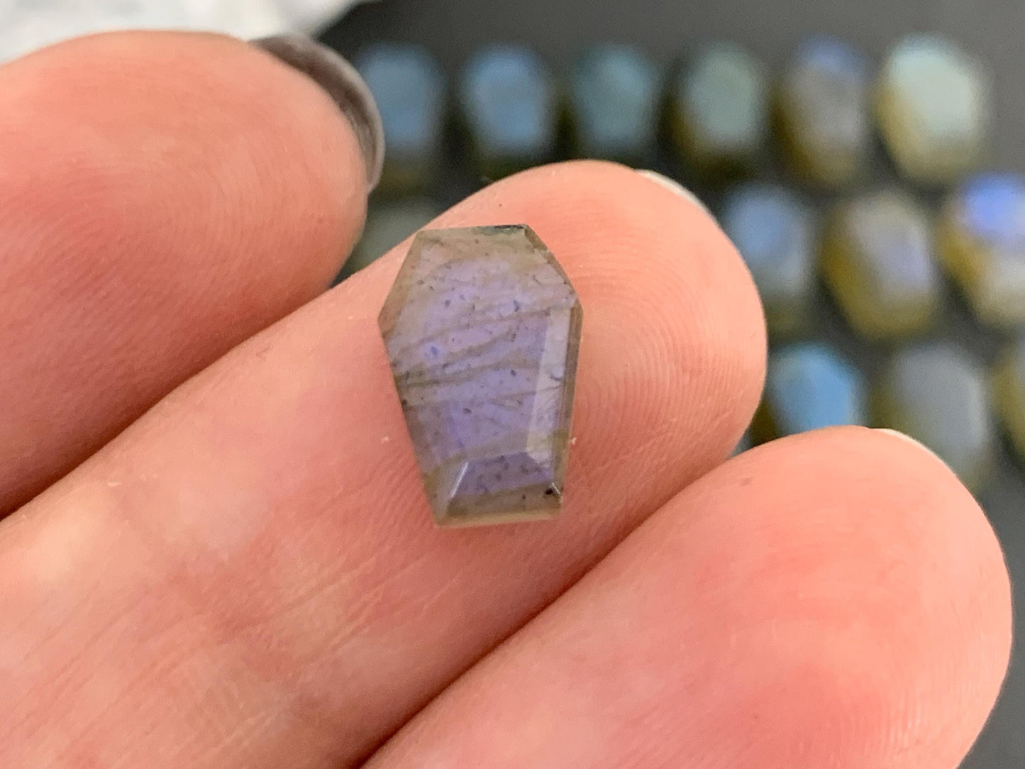 Labradorite Coffin 7x10mm Cabochon - Small Earrings Size Coffins