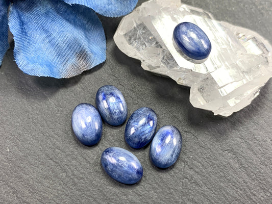 Kyanite oval cabochon 8x12mm - Calibrated cabochons