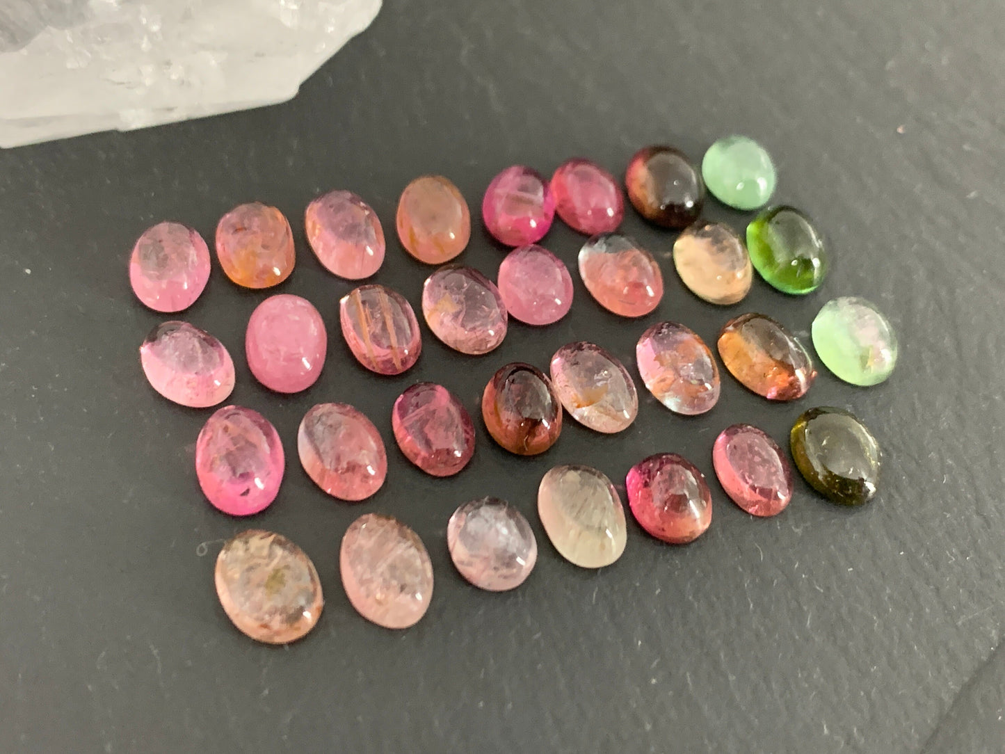 Tourmaline oval 6-7mm long cabochon