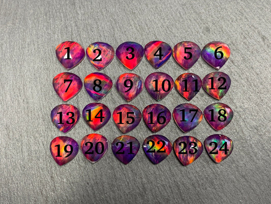 Faceted Aurora Opal pear 12mm cabochon - Doublet cabochons