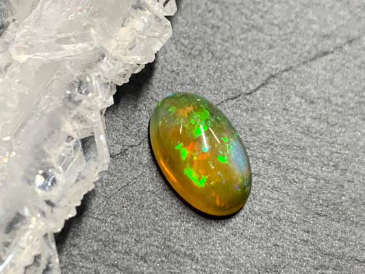 Natural Black Ethiopian Opal pear 7x12x4mm cabochon