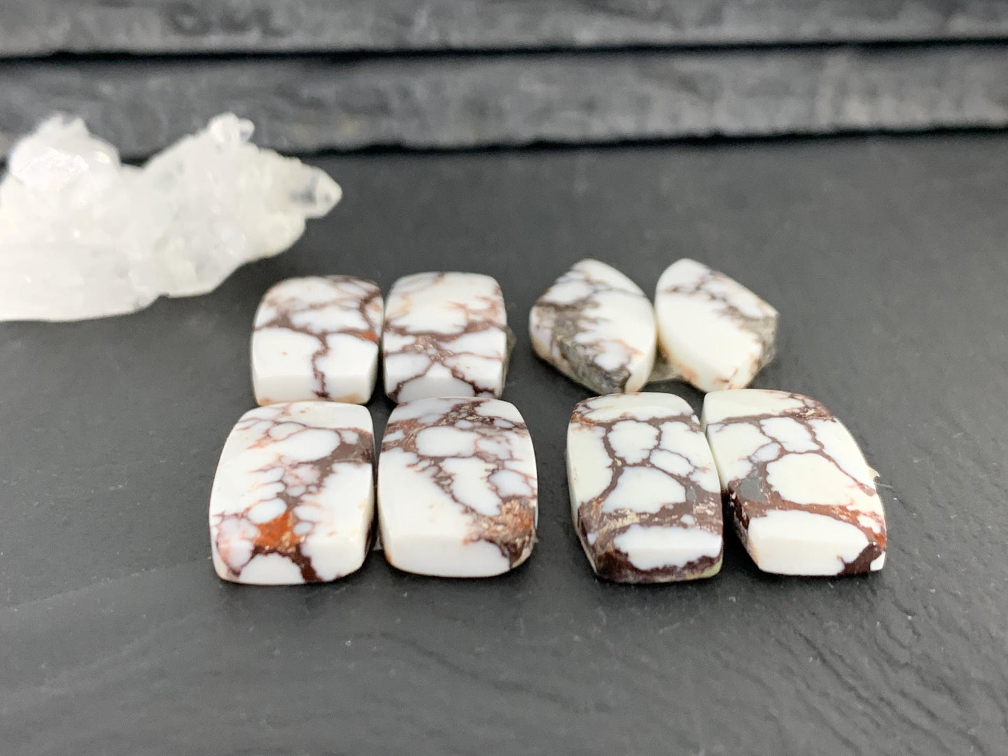 Wild Horse Jasper 22-26mm long cabochon pair