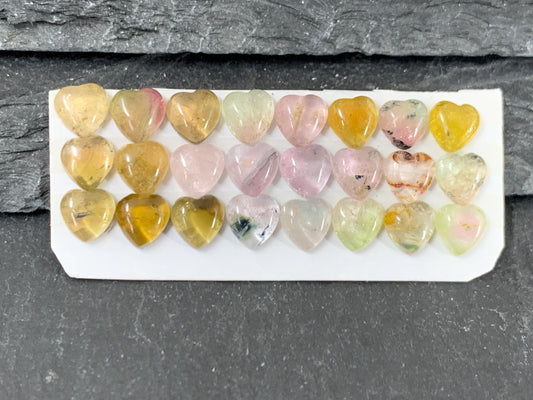 Tourmaline heart 5mm cabochon - Calibrated cabochons