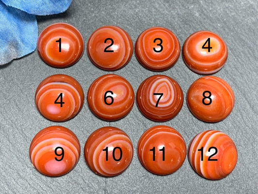 Red Agate round 15mm cabochon- Calibrated cabochons