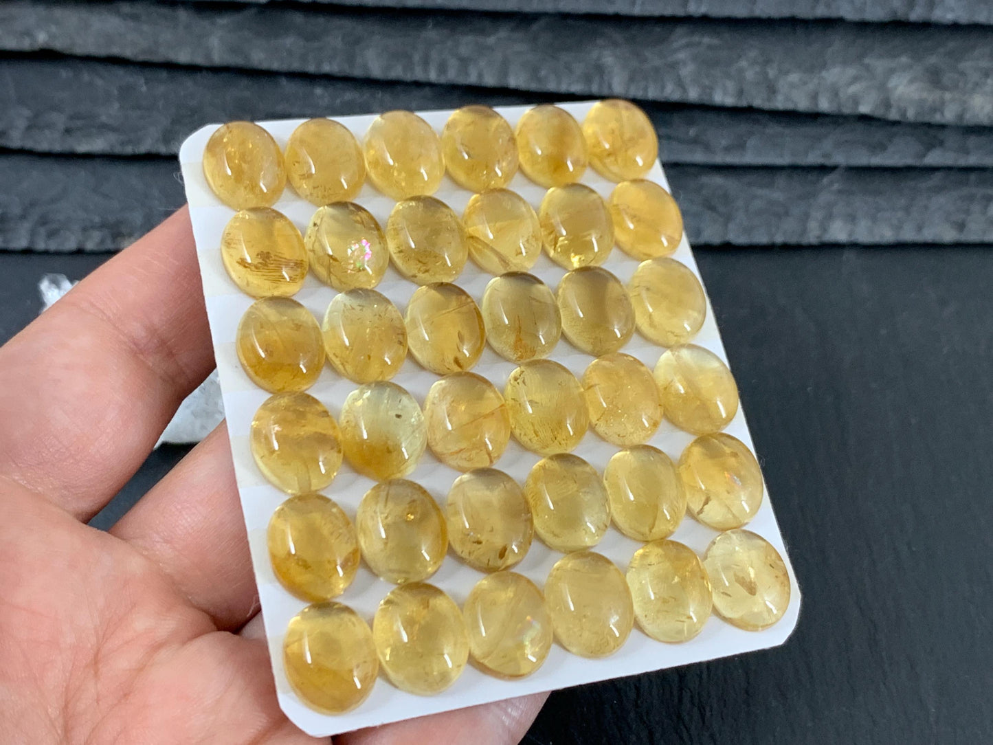Citrine oval 10x12mm cabochon - Calibrated cabochons