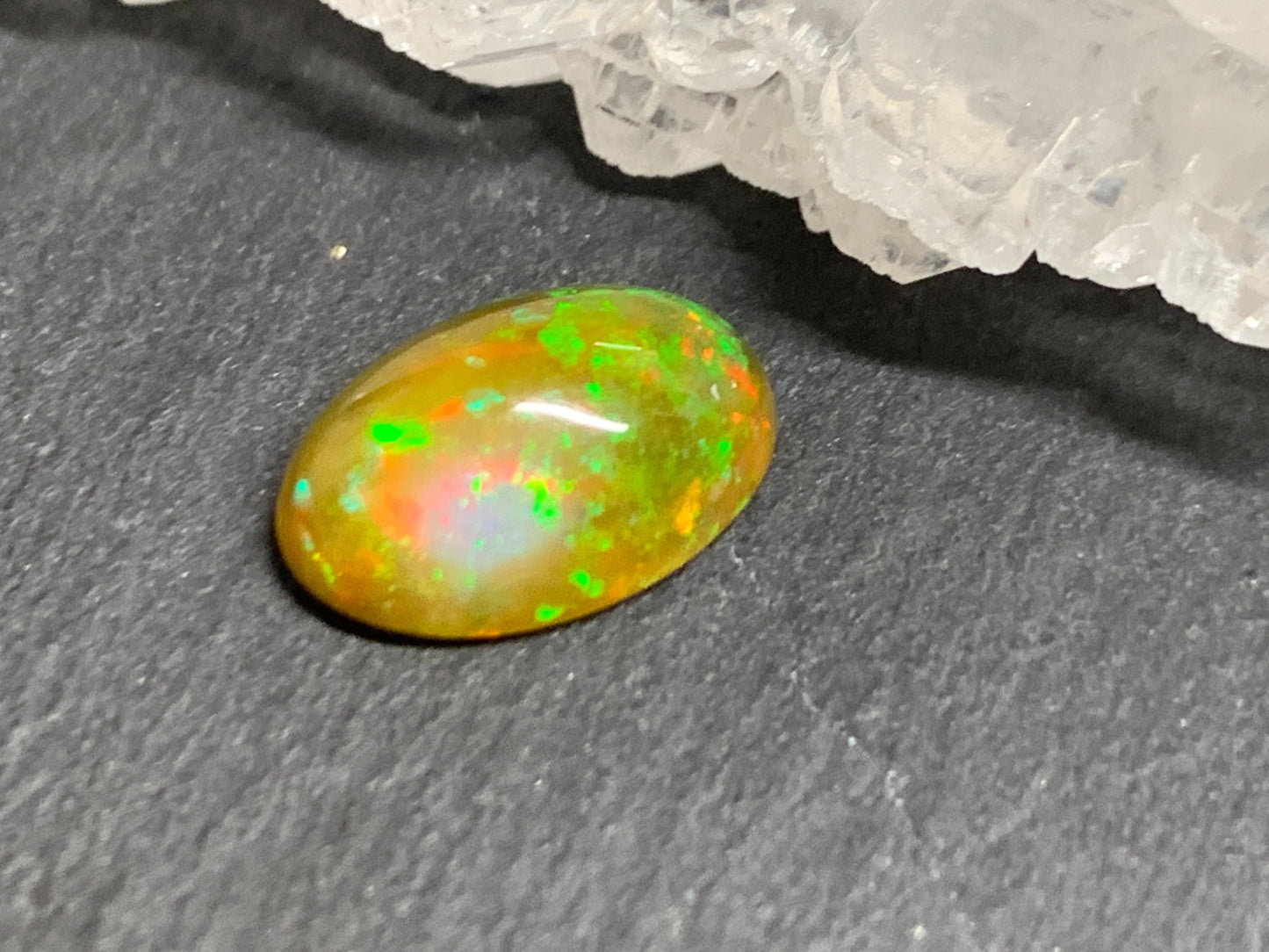 Natural Black Ethiopian Opal pear 7x12x4mm cabochon