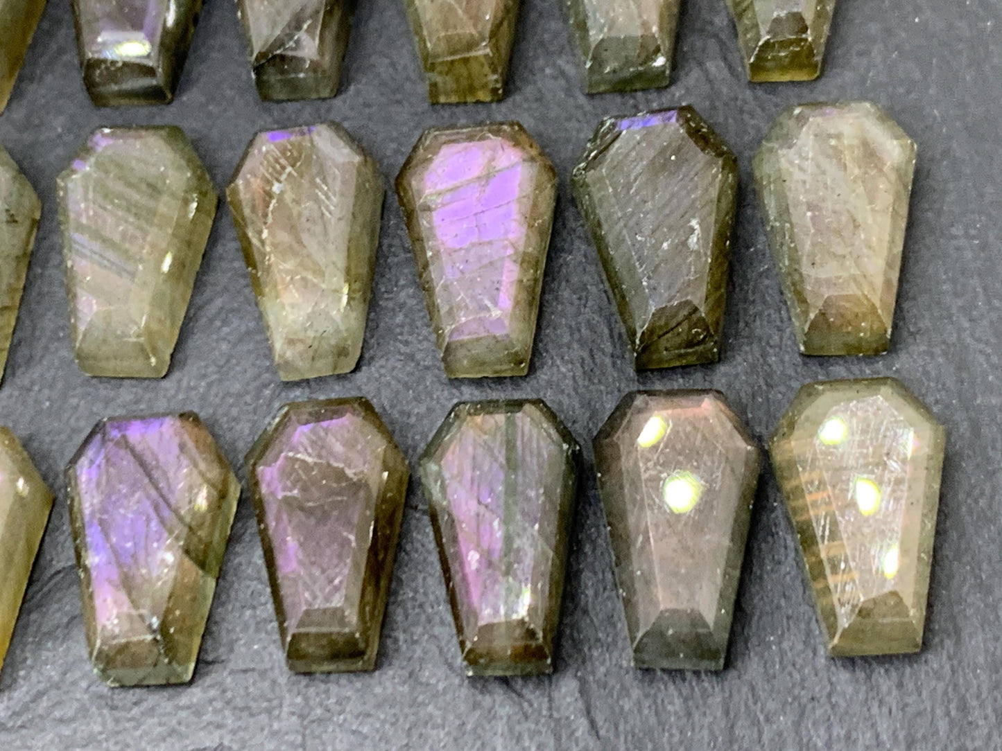 Labradorite Coffin 10x16mm Cabochon. Second quality cabochons