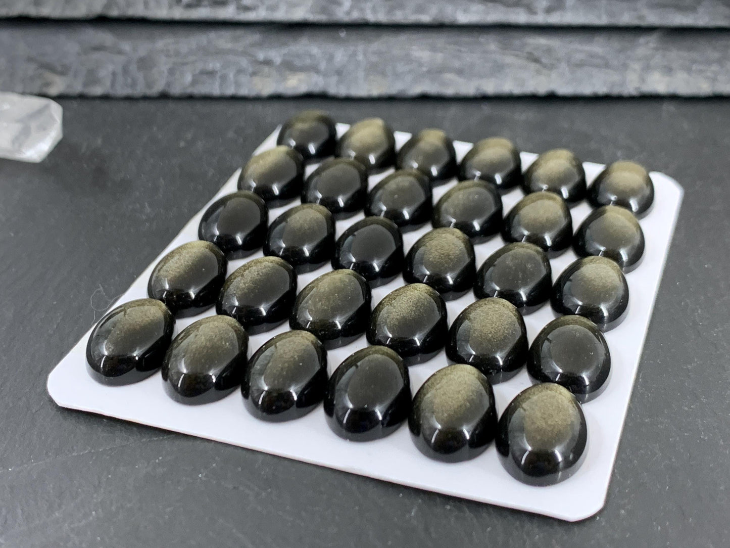 Gold Obsidian oval 10x14mm cabochon - Calibrated cabochons