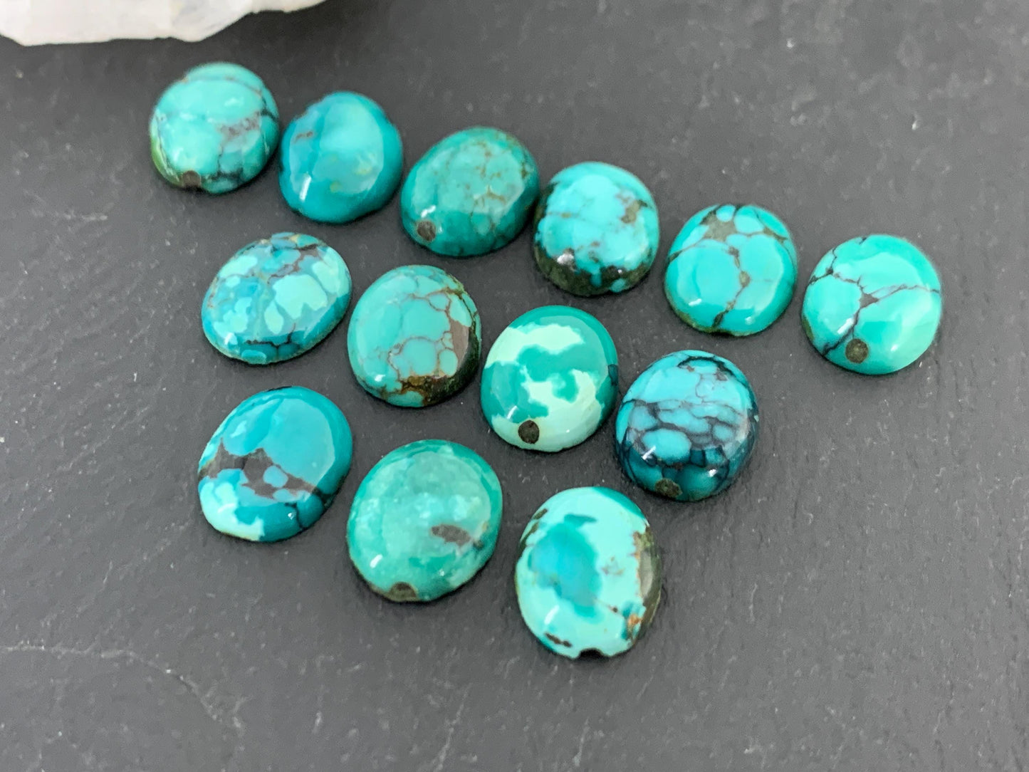 Tibetan Turquoise oval 9x11mm cabochon - Select your cabochon