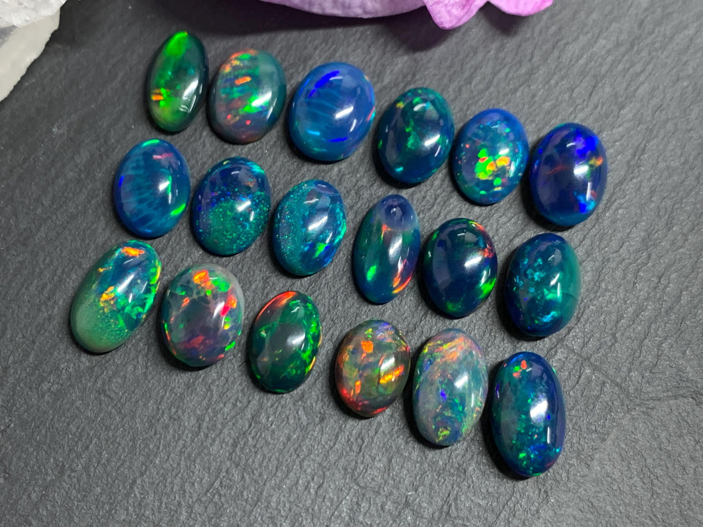 Natural Ethiopian Black Opal 11-12mm long cabochon/ Select your cabochon